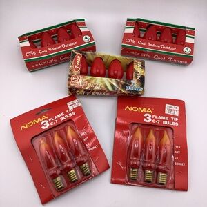 Lot New Vtg Christmas Light Bulbs Noma Flame Tip and Cool Lamps Timco C-7.5